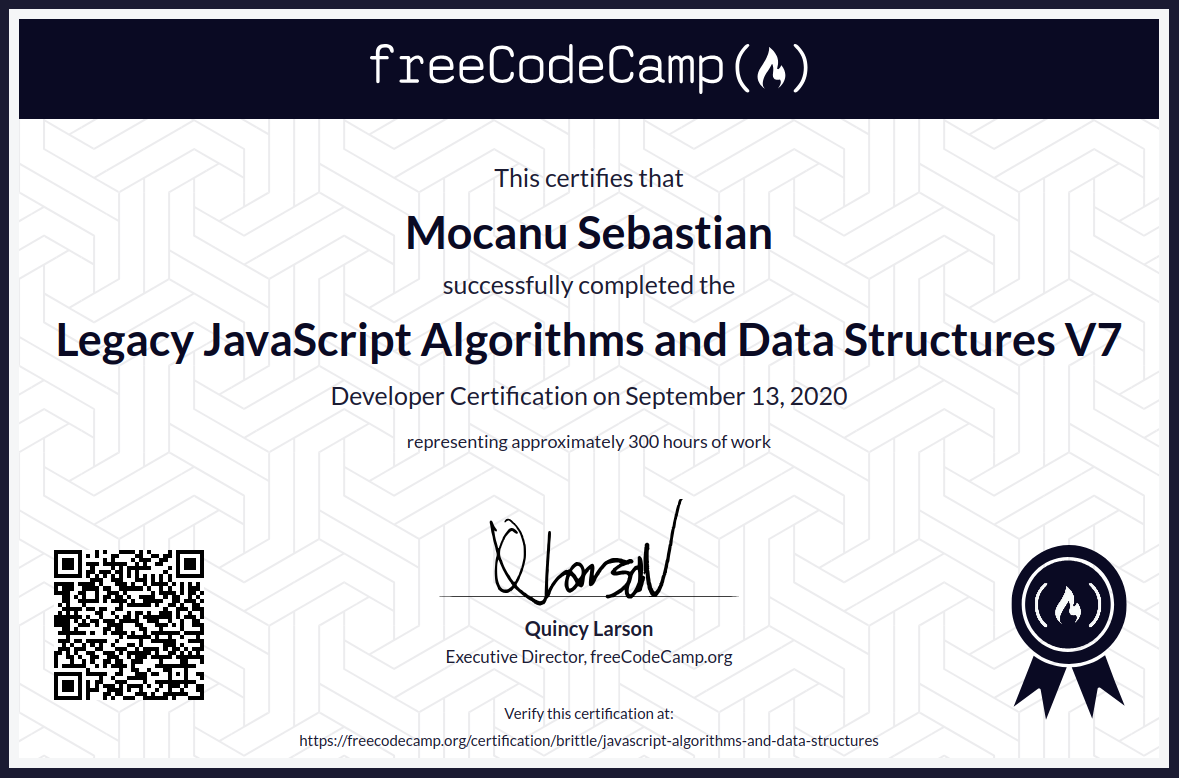 JavaScript Algorithms and Data Structures Certificate
