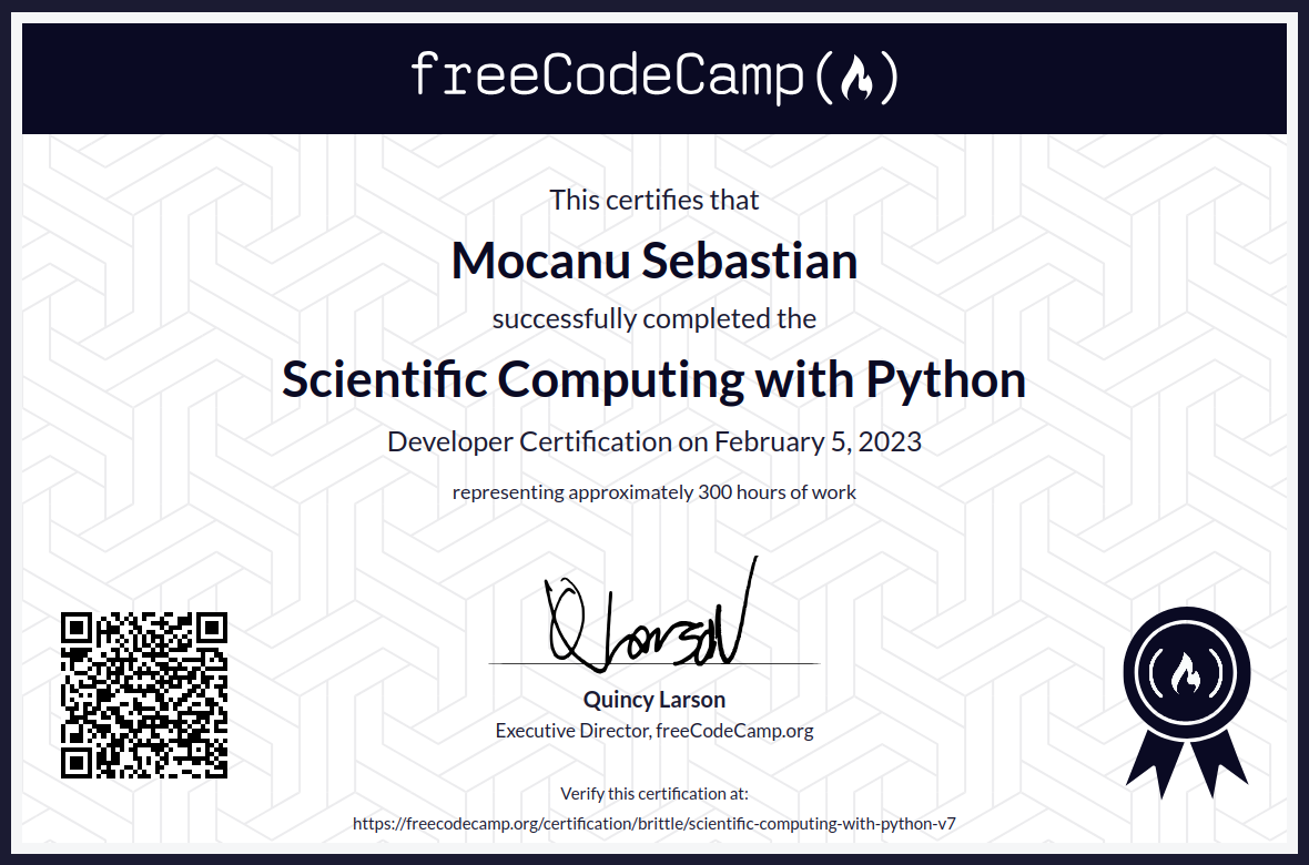 Scientific Computing with Python Certificate