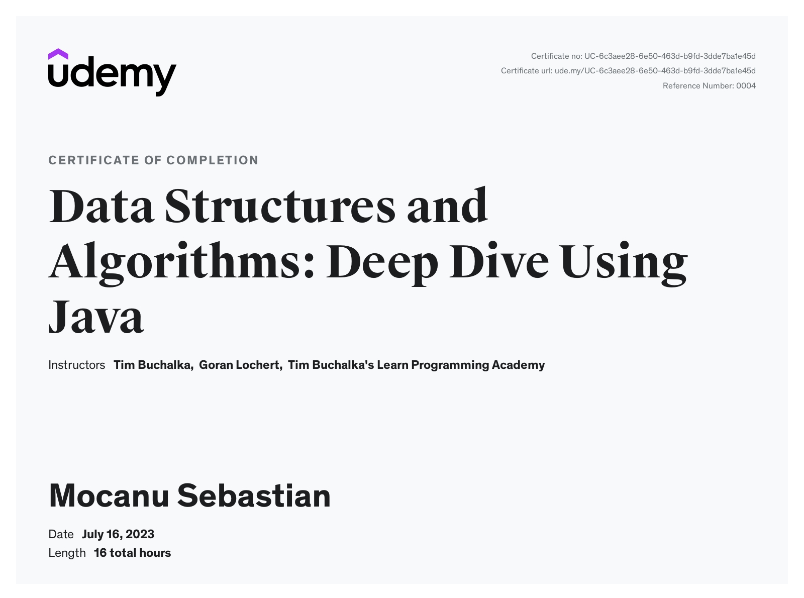 Data Structures and Algorithms: Deep Dive Using Java Certificate