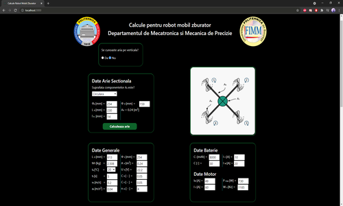 Calculations and recommendations regarding a flying mobile robot