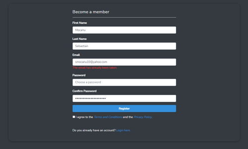 Laravel Fullstack Application with Admin page.